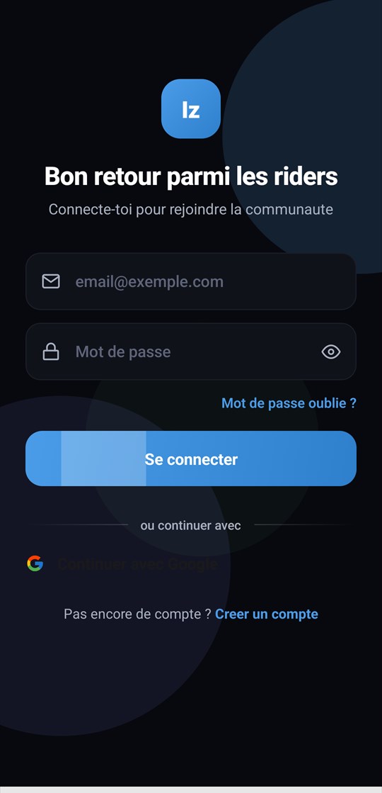 Écran Connexion : retour dans la communauté